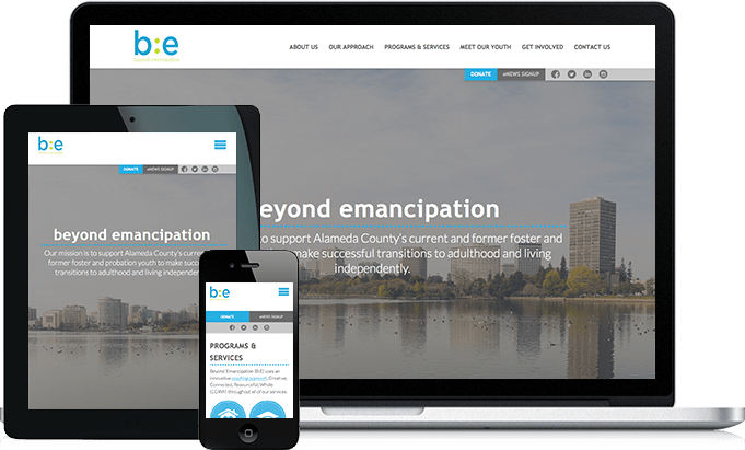 Beyond Emancipation responsive website design