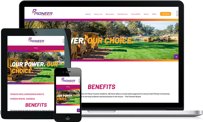 Pioneer Community Energy responsive website design